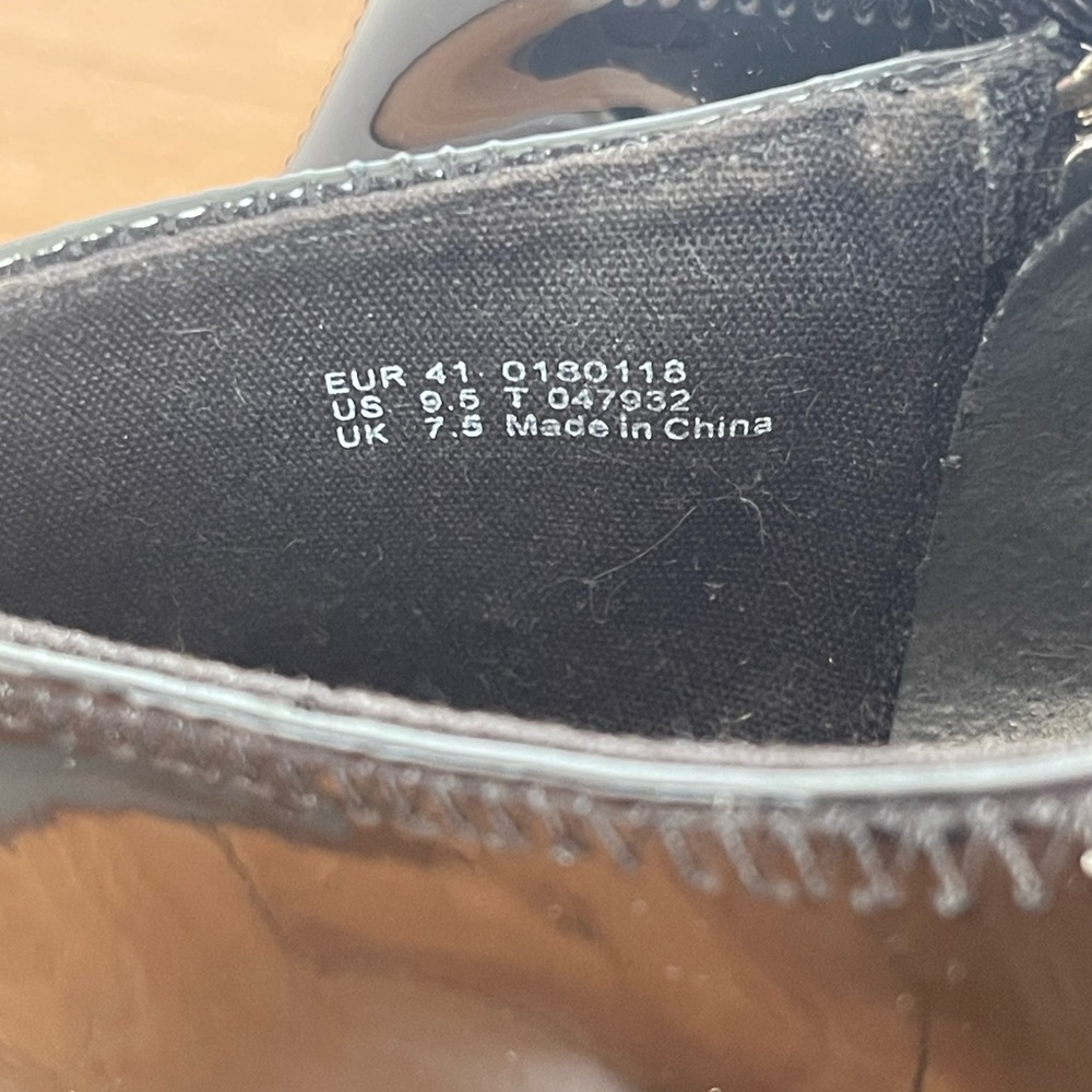 Cheap Monday Cube Black Patent Wedge Boots 9.5 - Picture 11 of 16